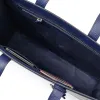 Leder Business Tote Bag Dunkelblau - 2