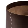 Leder Papierkorb - H 30 cm, D 38 cm, Braun - 3