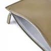 Leder Pouch mit Reißverschluss Olivgrün - 2