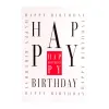Geschenkpapier Happy B-Day weiß 3 Bögen