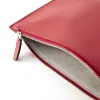 Leder Pouch mit Reißverschluss Rot - 3