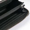 Leder Portemonnaie Groß mit Zip Schwarz - 4