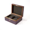 Schmuckbox Walnussholz Leder Violett