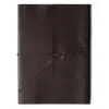 Leder Notizbuch A4 mit Band Choco