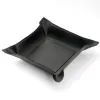 Leder Taschenleerer Quadratisch Schwarz