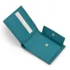 Leder Portemonnaie mit Münzfach Türkis - 4