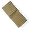Leder Portemonnaie für Karten Olive - 3