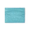Leder Kartenetui Flach Aqua 4 Karten