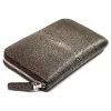 Leder Portemonnaie Groß mit Zip Braun - 4