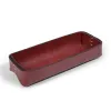 Leder Stiftablage Stitch Schmal Bordeaux - 3