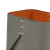 Stiftebecher Quadratisch Leder Grau/Orange - 2