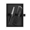 Caran d'Ache - Leman Damier - Set - Füllfederhalter - Feder B - Etui - Silber/Schwarz - 4