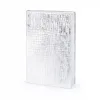 Notizbuch A5 blanko Leder Silber