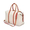 Leder Reisetasche Porto Cervo Orange-Weiß - 2