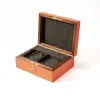 Schmuckbox Walnussholz Leder Orange
