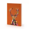 Notizbuch A4 blanko mit Hirschmotiv Orange