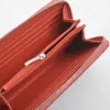 Leder Portemonnaie Groß mit Zip Coral - 3