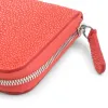 Leder Portemonnaie Groß mit Zip Coral - 4