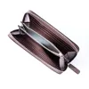 Leder Portemonnaie mit Zip Braun - 2