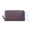Leder Portemonnaie mit Zip Braun - 3