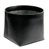 Leder Papierkorb - H 30 cm, D 38 cm in Schwarz - 2