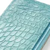 Leder Kartenetui mit Schlüsselring Aqua - 2