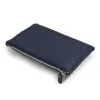 Leder Pouch Klein mit Reißverschluss Pythonoptik Blau - 3