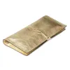 Leder Pochette mit Band Gold - 4