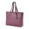 Leder Business Shopper Aubergine