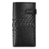 Reise Portemonnaie Python Leder Schwarz
