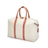 Leder Reisetasche Porto Cervo Orange-Weiß