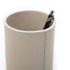 Stiftebecher Rund Leder Hellgrau - 3