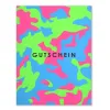 Gutscheinkarte Camouflage A5 - Grün, Pink auf Blau