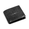 Leder Portemonnaie mit Münzfach Schwarz - 3