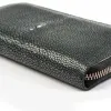 Leder Portemonnaie Groß mit Zip Schwarz - 3