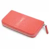 Leder Portemonnaie Groß mit Zip Coral - 2