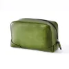 Leder Kulturtasche Porto Cervo in Olive