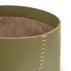 Leder Papierkorb - H 30 cm, D 38 cm in Clay - 2