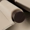 Leder Kaminholzkorb Palisandergriff Taupe - 4