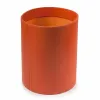 Leder Papierkorb Rund Orange - 3