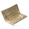 Leder Pochette mit Band Gold - 5
