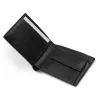 Leder Portemonnaie mit Münzfach Schwarz - 2